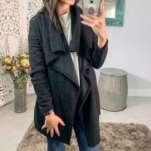 Poodle Knit Cardigan in Black